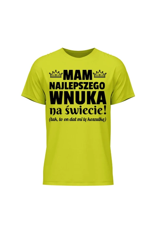 Koszulka męska Mam najlepszego wnuka na świecie - limonka