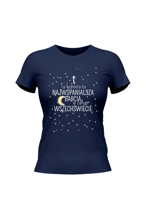 Koszulka damska Ta kobieta to najwspanialsza babcia - granatowa