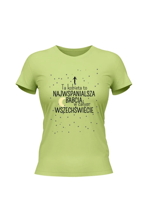 Koszulka damska Ta kobieta to najwspanialsza babcia - limonka