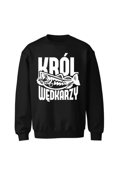 Bluza bez kaptura Król wędkarzy - czarna
