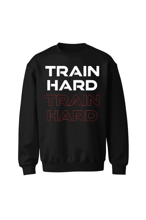 Bluza bez kaptura Train Hard - czarna