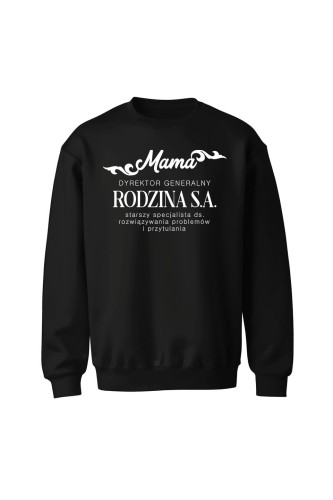 Bluza bez kaptura Mama dyrektor generalny - czarna
