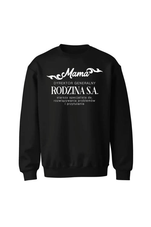 Bluza bez kaptura Mama dyrektor generalny - czarna