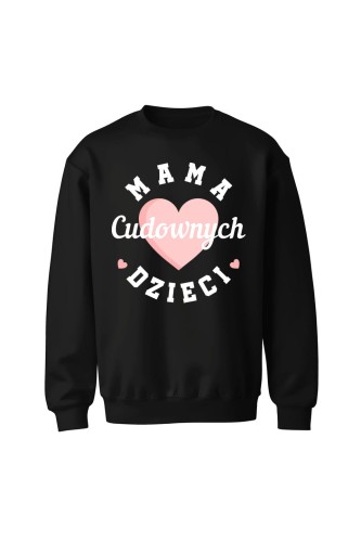 Bluza bez kaptura Mama cudownych dzieci - czarna