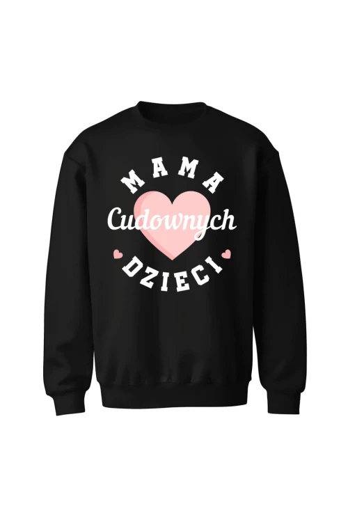 Bluza bez kaptura Mama cudownych dzieci - czarna