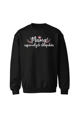 Bluza bez kaptura Mama wspaniałych chłopaków - czarna