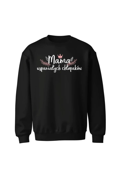 Bluza bez kaptura Mama wspaniałych chłopaków - czarna