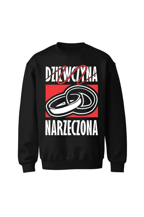 Bluza bez kaptura Dziewczyna  Narzeczona - czarna