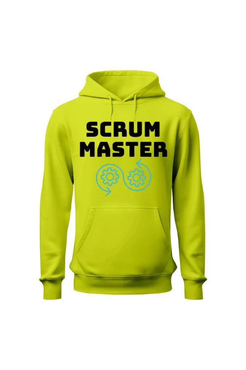 Bluza męska z kapturem Scrum master - limonka