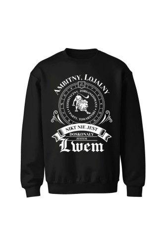 Bluza bez kaptura Nikt nie jest doskonały jestem Lwem - czarna