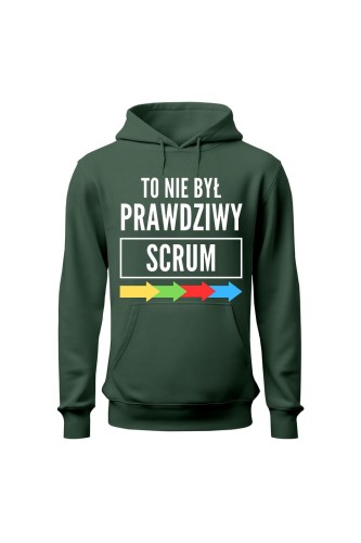 Bluza męska z kapturem To nie był prawdziwy scrum - zielona