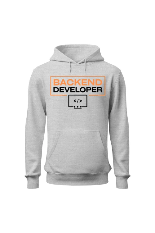 Bluza męska z kapturem Backend developer - szara