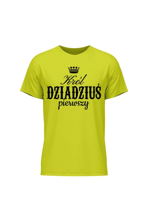Koszulka męska Król dziadziuś pierwszy - limonka