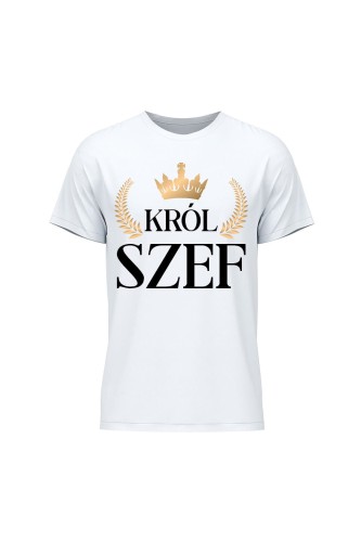 Koszulka męska Król szef - biała