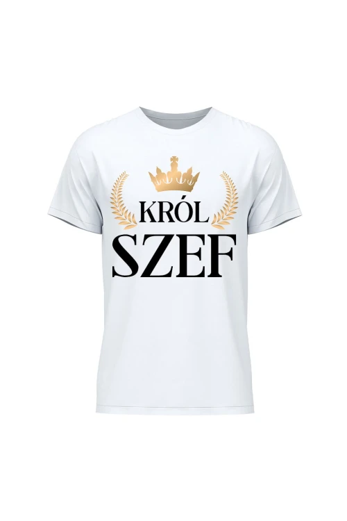 Koszulka męska Król szef - biała