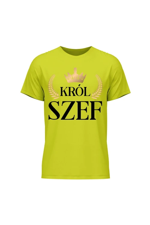 Koszulka męska Król szef - limonka