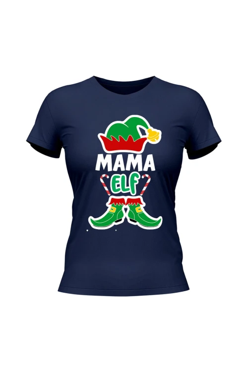 Koszulka damska Mama elf - granatowa