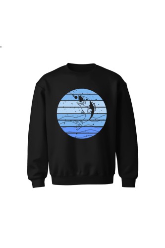 Bluza dziecięca bez kaptura  z Rybą - czarna