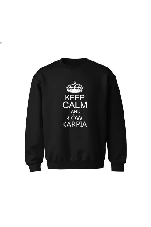 Bluza dziecięca bez kaptura Keep Calm and łów karpia - czarna