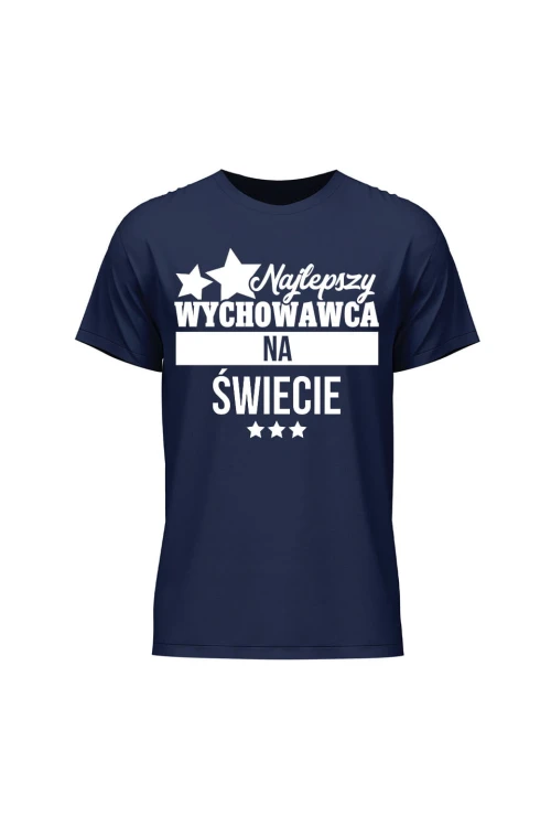 Koszulka męska Najlepszy wychowawca na świecie - granatowa