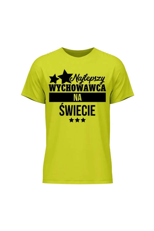Koszulka męska Najlepszy wychowawca na świecie - limonka