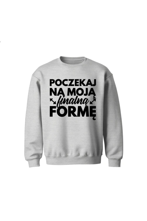 Bluza dziecięca bez kaptura Poczekaj na moją finalną formę - szara