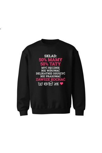 Bluza dziecięca bez kaptura Skład dziecka różowy - czarna