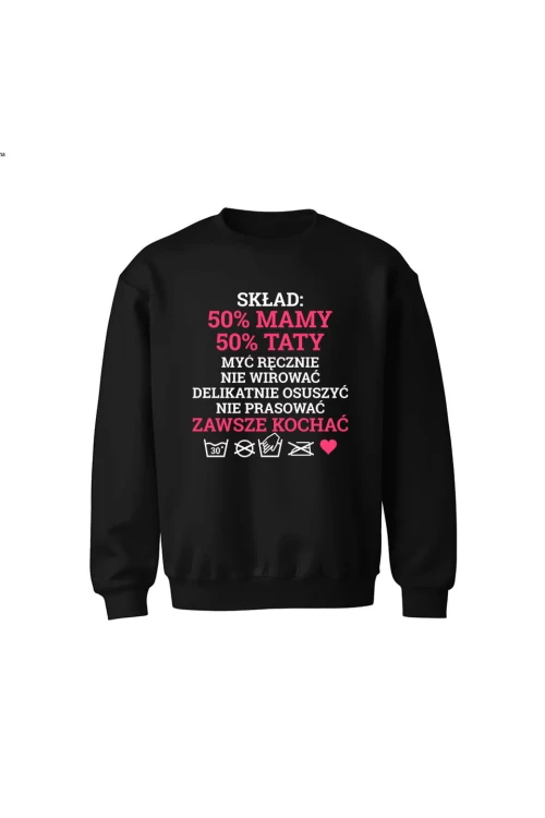 Bluza dziecięca bez kaptura Skład dziecka różowy - czarna