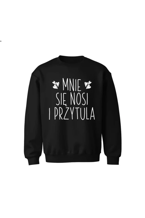 Bluza dziecięca bez kaptura Mnie się nosi i przytula - czarna