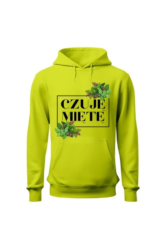 Bluza męska z kapturem Czuję miętę - limonka