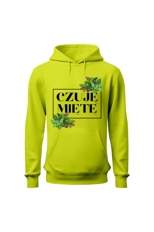 Bluza męska z kapturem Czuję miętę - limonka