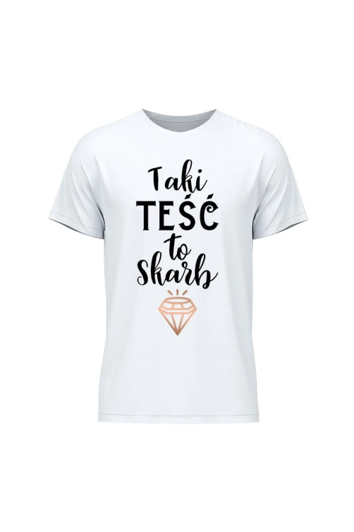 Koszulka męska Taki Teść to Skarb - biała