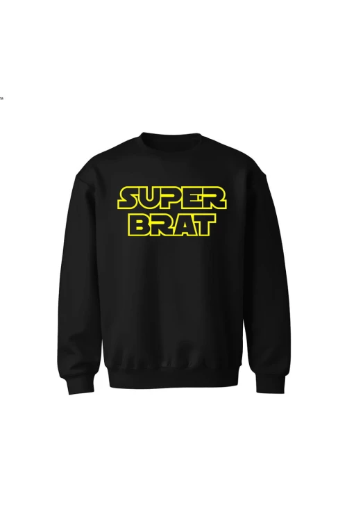 Bluza dziecięca bez kaptura Super brat - czarna