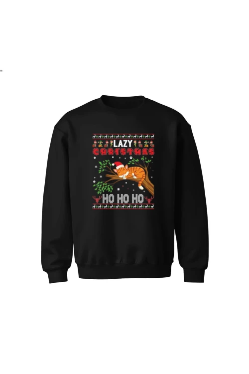 Bluza dziecięca bez kaptura Lazy christmas ho ho ho - czarna
