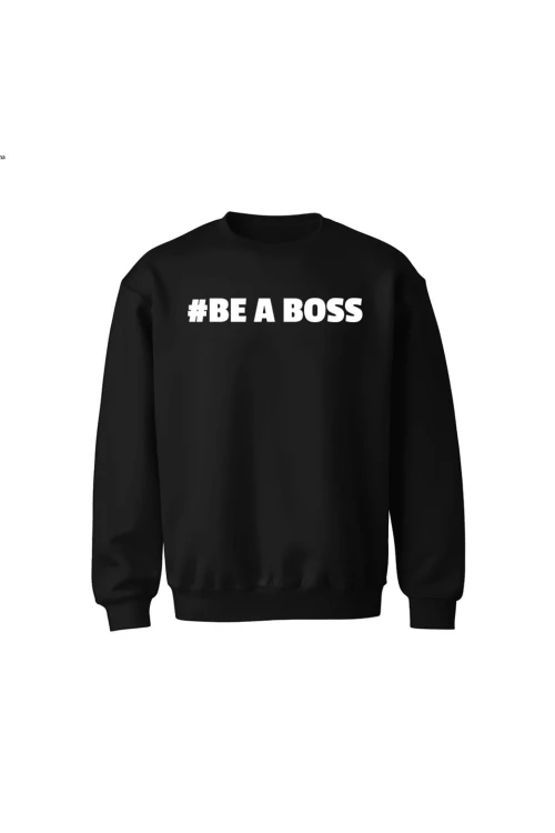 Bluza dziecięca bez kaptura Be a boss - czarna
