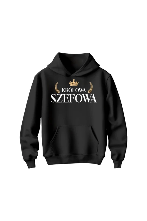 Bluza dziecięca z kapturem Królowa Szefowa - czarna