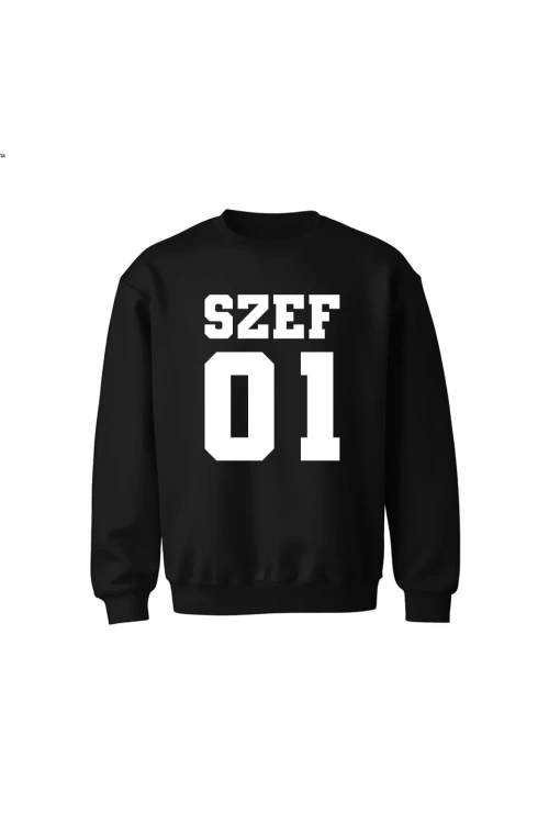 Bluza dziecięca bez kaptura Szef 01 - czarna