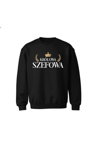 Bluza dziecięca bez kaptura Królowa Szefowa - czarna