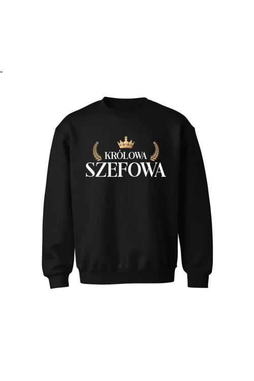 Bluza dziecięca bez kaptura Królowa Szefowa - czarna