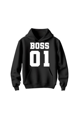 Bluza dziecięca z kapturem Boss 01 - czarna