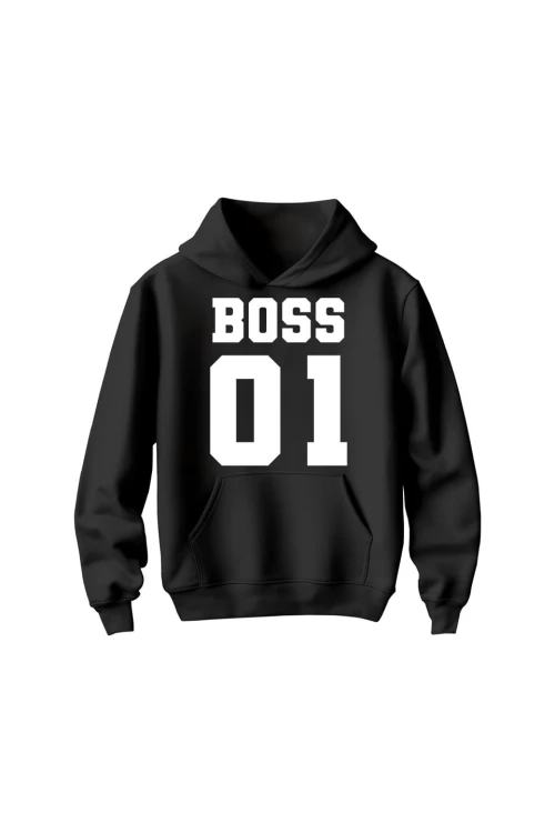Bluza dziecięca z kapturem Boss 01 - czarna