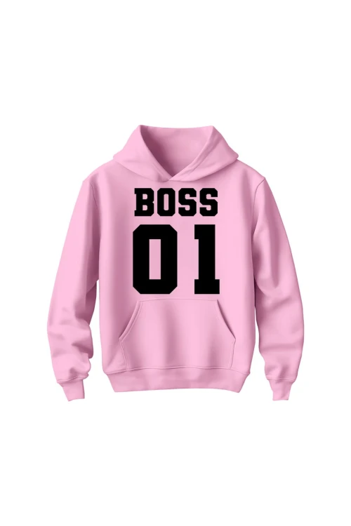 Bluza dziecięca z kapturem Boss 01 - różowa