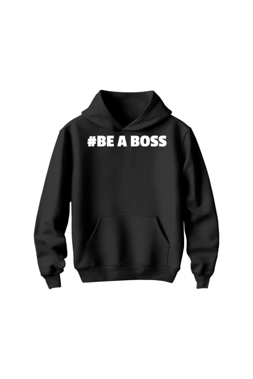 Bluza dziecięca z kapturem Be a boss - czarna