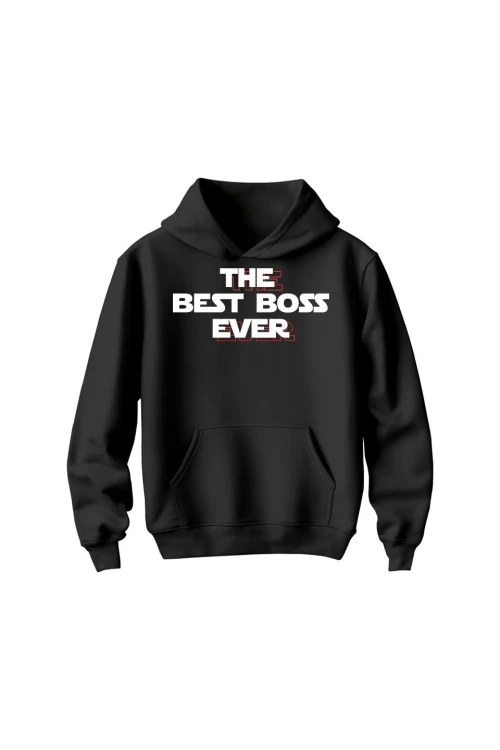 Bluza dziecięca z kapturem The best boss ever - czarna