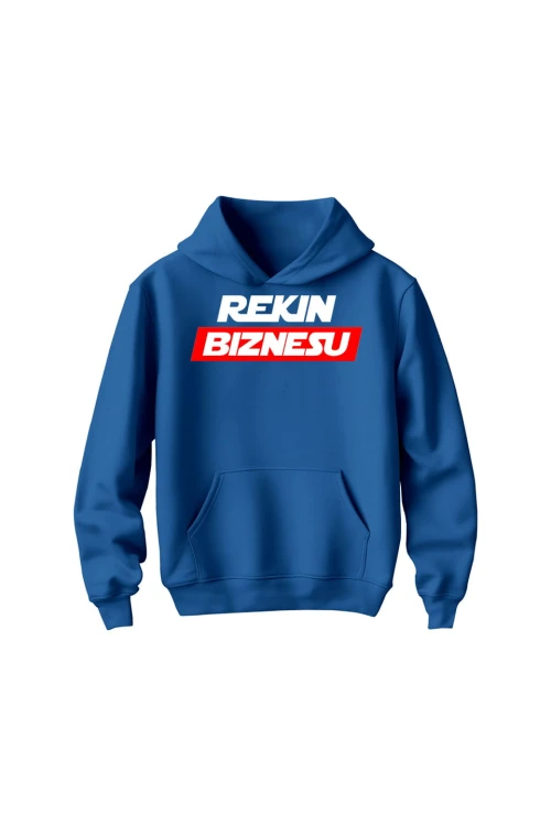 Bluza dziecięca z kapturem Rekin biznesu - niebieska