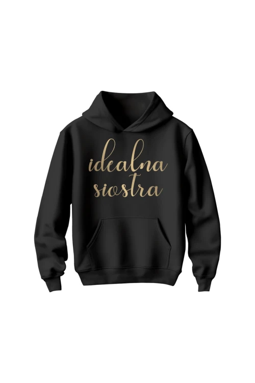 Bluza dziecięca z kapturem Idealna siostra - czarna