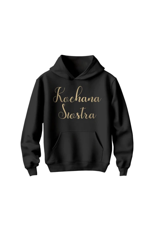 Bluza dziecięca z kapturem Kochana siostra - czarna