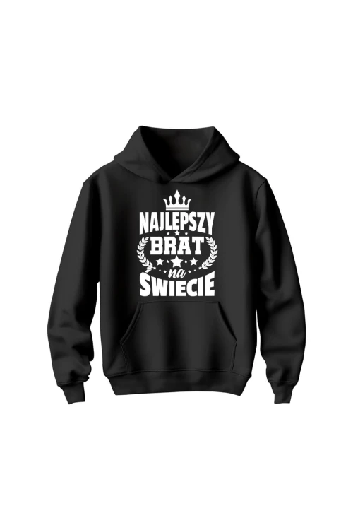 Bluza dziecięca z kapturem Najlepszy brat na świecie - czarna