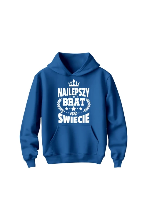 Bluza dziecięca z kapturem Najlepszy brat na świecie - niebieska