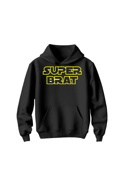 Bluza dziecięca z kapturem Super brat - czarna